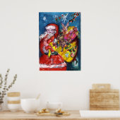 KERSTMAN MET CADEAUS POSTER (Keuken)