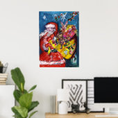 KERSTMAN MET CADEAUS POSTER (Thuiskantoor)