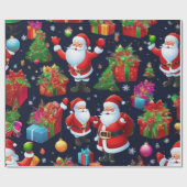 Kerstman met Cadeaus vakantie Cadeaupapier (Vlak)