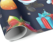 Kerstman met Cadeaus vakantie Cadeaupapier (Rol Hoek)