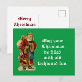  kerstman met cadeautjes briefkaart (Voorkant / Achterkant)