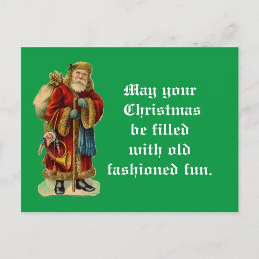  kerstman met cadeautjes briefkaart (Voorkant)