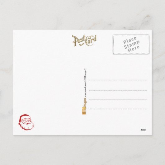 Kerstman met cadeautjes feestdagenkaart (Achterkant)