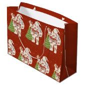 Kerstman met cadeautjes groot cadeauzakje (Achterkant Gekanteld)