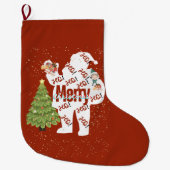 Kerstman met cadeautjes grote kerstsok (Voorkant)