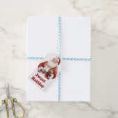Kerstman met cadeautjes op labels cadeaulabel (Met Touw)