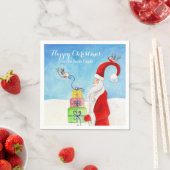 Kerstman met cadeautjes papieren servetten (Insitu)