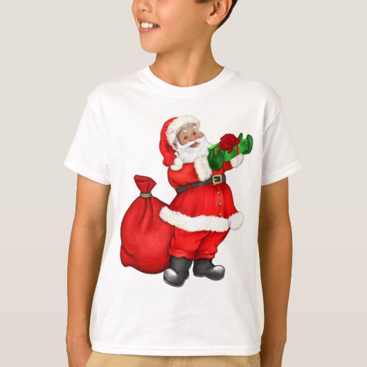 Kerstman met cadeautjes t-shirt (Voorkant)