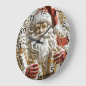 Kerstman met cadeautjes voor een vrolijk kerstfees grote klok (Hoek)