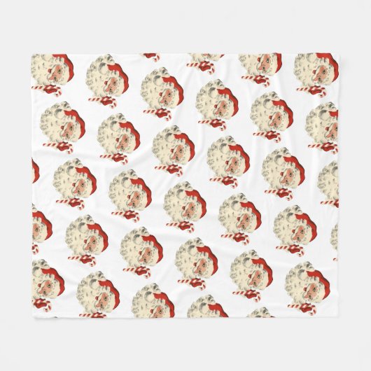  Kerstman met Candy Cane. Fleece Deken (Voorkant (Horizontaal))