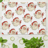  Kerstman met Candy Cane. Theedoek (Gevouwen)