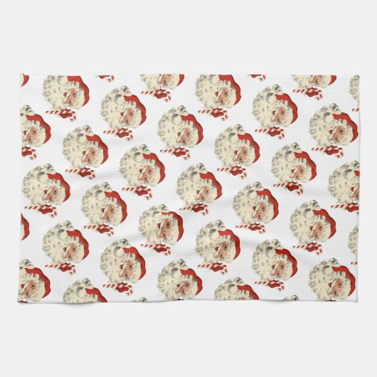  Kerstman met Candy Cane. Theedoek (Horizontaal)