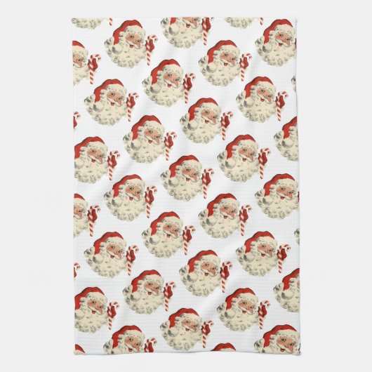  Kerstman met Candy Cane. Theedoek (Verticaal)