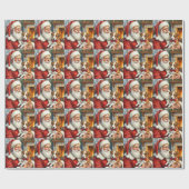 Kerstman met Chesapeake Bay Terrier Cadeaupapier (Vlak)
