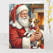 Kerstman met Chesapeake Bay Terrier Kaart (Gele Bloem)