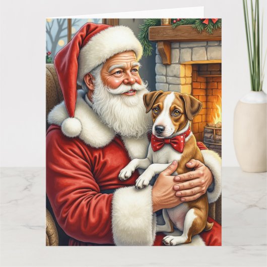 Kerstman met Chesapeake Bay Terrier Kaart (Voorkant)