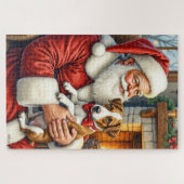 Kerstman met Chesapeake Bay Terrier Legpuzzel (Horizontaal)