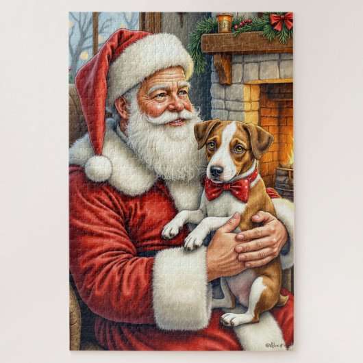 Kerstman met Chesapeake Bay Terrier Legpuzzel (Verticaal)
