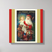 Kerstman met Christus Kind Speelgoed St. Nicholas Canvas Afdruk (Voorkant)
