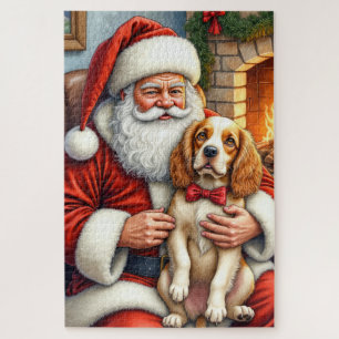 Kerstman met Cocker Spaniel Kerst Kunst Legpuzzel