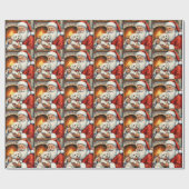 Kerstman met Coton de Tulear Kerstkunst Cadeaupapier (Vlak)