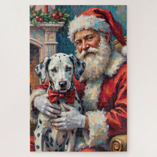 Kerstman met Dalmatische Kerstkunst Legpuzzel
