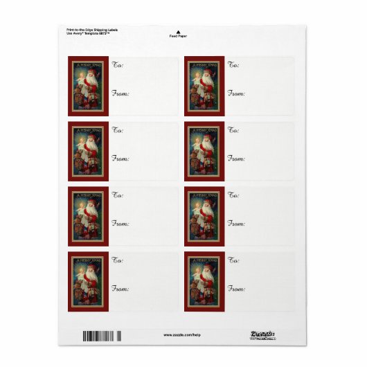 Kerstman met de Baby Jesus Etiket (Full Sheet)