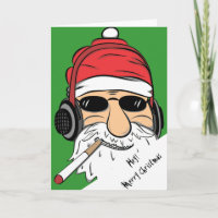 Kerstman met de Sigaret en de Hoofdtelefoons van