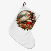 Kerstman met decoratie grote kerstsok (Voorkant (Hangend))