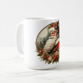 Kerstman met decoratie koffiemok (Voorkant links)