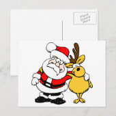 Kerstman met deer feestdagenkaart (Voorkant / Achterkant)