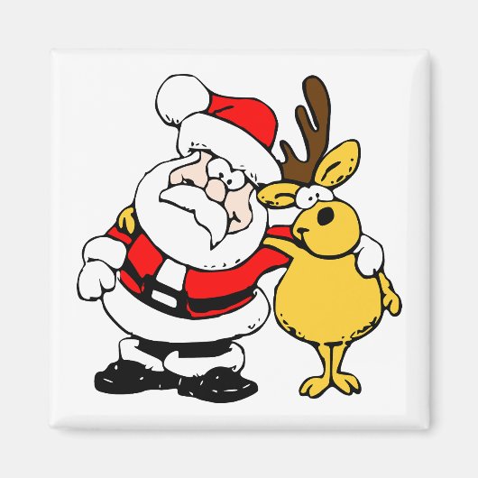 Kerstman met deer magneet (Voorkant)