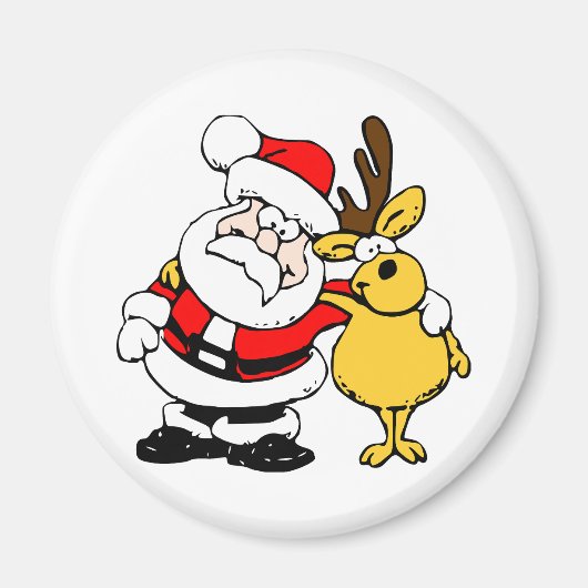 Kerstman met deer magneet (Voorkant)