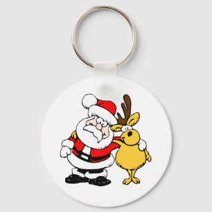 Kerstman met deer sleutelhanger