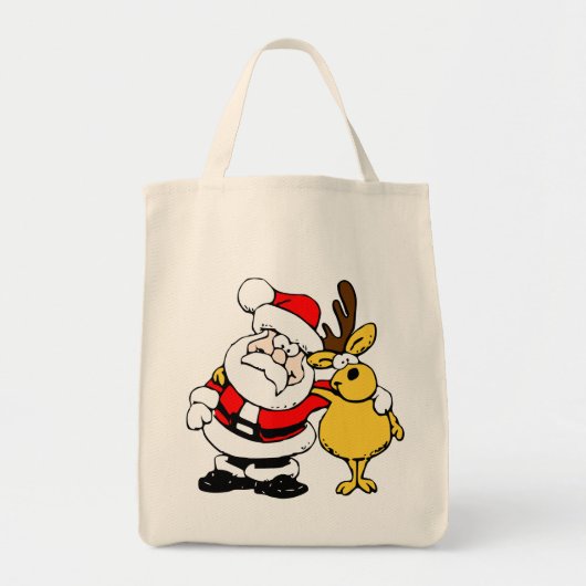 Kerstman met deer tote bag (Voorkant)