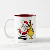 Kerstman met deer tweekleurige koffiemok (Links)