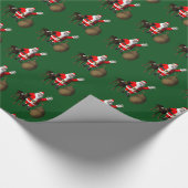 kerstman met Doberman Pinscher Cadeaupapier (Hoek)