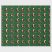 kerstman met Doberman Pinscher Cadeaupapier (Vlak)
