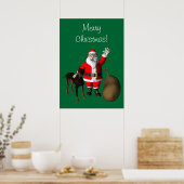 kerstman met Doberman Pinscher Poster (Keuken)