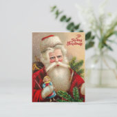  kerstman met Doll Feestdagenkaart (Staand voorkant)