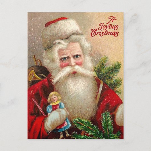  kerstman met Doll Feestdagenkaart (Voorkant)