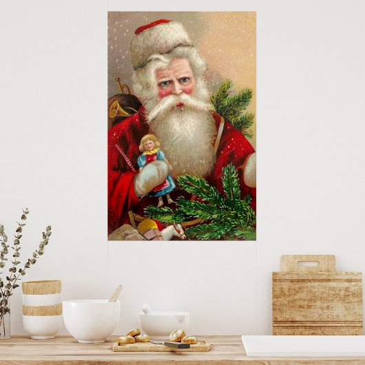 kerstman met Doll Poster (Keuken)