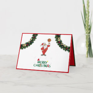 Kerstman met een Basketball Christmas Kaart