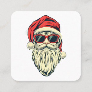 kerstman met een bril vierkante visitekaartje