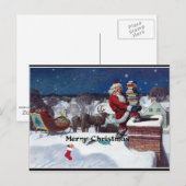 Kerstman met een dikke laag boeken, vrolijk kerstf briefkaart (Voorkant / Achterkant)
