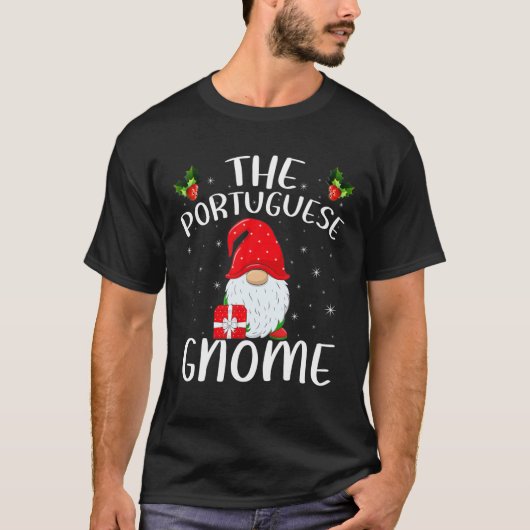 Kerstman met een familie-kerstfeest De Portugese n T-shirt (Voorkant)