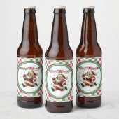 Kerstman met een flinke dosis energie bier etiket (Flessen)