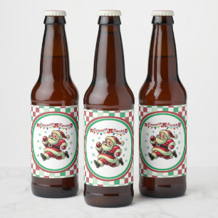 Kerstman met een flinke dosis energie bier etiket