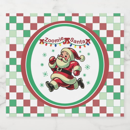 Kerstman met een flinke dosis energie bier etiket (Enkel label)