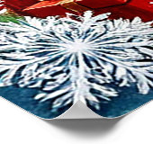 Kerstman met een geschenk in een magische kerst poster (Hoek)